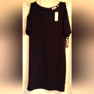 NWT New York & Company black cold shoulder size S dress.